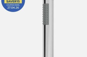 Bathroom Round Pencil Shower Handset Head Chrome Handheld Modern – with code by plumbworld uk