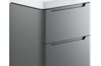 Bathstore Amalfi 2 Door Grey Wall Hung Basin Unit 600mm