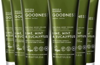 Baylis & Harding Goodness Awaken Lime, Mint & Eucalyptus Body Scrub, 225 ml (Pack of 6) – Vegan Friendly