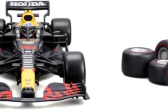 Bburago 1:24 RED BULL TOY TYRE CHANGING RACING CAR (2021) VERSTAPPEN PLAYSET, 26 x 11 x 9 cm