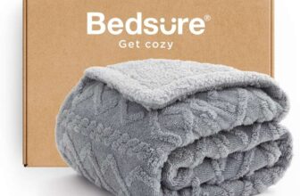 Bedsure Sherpa Fleece Throw Blanket – Double/Twin, Grey, 150x200cm – Discount at Checkout – Sold by Bedsure EU / FBA