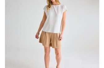 Beige Plisse Shorts
