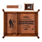 Belillpipi Valet Tray Gifts for Grandad, Bedside Organiser Grandfather Gift