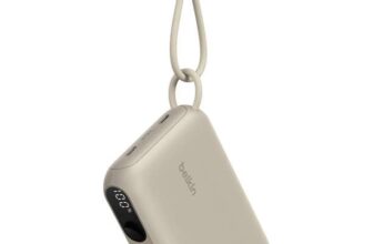 Belkin 20W USB-C Power Bank 10,000mAh, 2 USB-C Ports, Display Shows Battery Level Sand