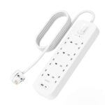 Belkin 8-Outlet Surge Protector Power Strip, 8 AC Outlets, 2M Cord – USB-C Port & USB-A Port w/USB-C PD Fast Charging