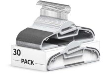 Belofay White Plastic Coat Hangers Non Slip Heavy Duty (use code SAVER15 to get 15% off)