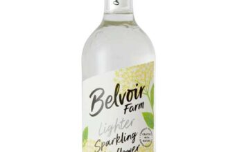 Belvoir Farm Lighter Sparkling Elderflower – 100% Natural Ingredients Suitable for Vegetarians & Vegans – 6 x 750ml Bottles (£10.88 S&S)