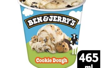 Ben & Jerrys Cookie Dough Vanilla Ice Cream Tub 465ml