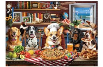 BenBen Jigsaw Puzzles for Adults 1000 Pieces, Dogs Dinner Party, 49 X 68cm