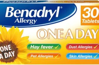 Benadryl Allergy One A Day 10 Mg Tablets – Effective and Long-Lasting Relief from Hay Fever, Pet, Skin and Dust Allergies – 30 Count