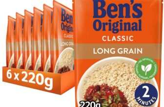 Bens Original Long Grain Microwave Rice, Bulk Multipack 6 x 220g pouches – £4.95 S/S or £3.79
