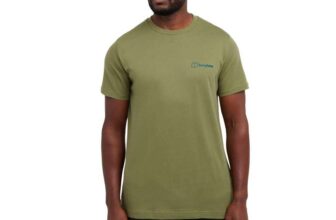 Berghaus Mens Coordinates T-Shirt 100% Organic Cotton Tee, Dapple – Size M / Large £6.42