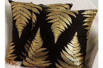 Betadistor Cushion Covers 2 Pack 45×45 Cm, Gold Fern Leaves