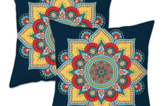 Betadistor Teal Boho Floral Cushion Covers 18×18 Set of 2