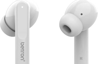 Betron Wireless Earbuds, Bluetooth 5.3 Earphones with Microphone, Sweatproof In-Ear Headphones with Charging Case for Gym Running