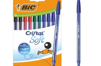 Bic Cristal Soft Ballpoint Pens, Medium 1.2 Mm, Multicolour 10-Pack