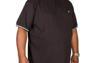 Bigdude Tipped Polo Shirt Black/Blue Tall