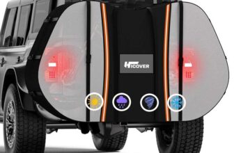 Bike Cover for Transport Heavy Duty 600D Waterproof Outdoor Rack Storage for 2 Bicycles – Black Visible L-1 Bike