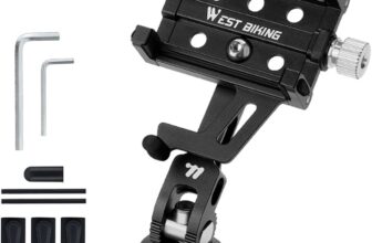 Bike Phone Mount Universal Bicycle/E-Bike/Motorcycle Phone Holder Adjustable Angle Anti-Shock Smartphone Holder Aluminum Phone Clip (Bowl Set)