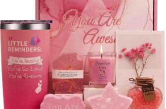 Birthday Gifts for Women,Insulated Tumbler with Lid for Hot & Cold Drinks-Relaxing Spa Bath Set for Her,Bath Bombs Soap Bath Salts Candle Present-Self Care Package for Mum, Wife, Sister (Pink)