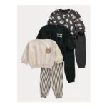 Black Graphic Sweatshirt and Joggers 3-Pack