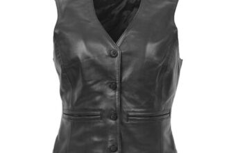 Black House of Leather Womens Real Leather Waistcoat Rita