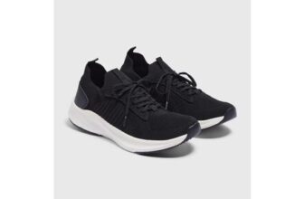 Black Knitted Sports Runner Trainers
