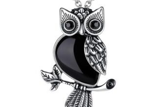 Black Obsidian Owl Necklace – Gothic Witchy Gemstone Pendant
