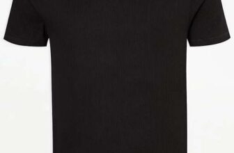 Black Ribbed Short Sleeve Shirt Thermal Top -Sizes XS-M free C&C