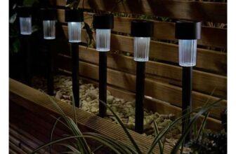 Black Solar Stick Lights White – Set of 6
