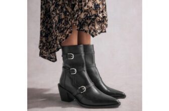 Black Tabitha Simmons Buckle Jenna Leather Ankle Boots