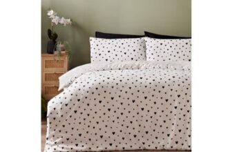 Black & White Heart Duvet Set – Single