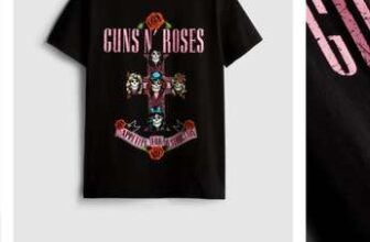 Black cotton tee with Guns N Roses Appetite for Destruction album artwork – Free c&c for orders over £10