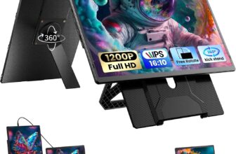 Blackview 16 1080P120P Portable Monitor, 360 Durable Lightweight Rotating Magnetic Portable Monitor for Laptop, True Plug and Play for Business Trip Journey, for MAC Windows Android Chrome OS