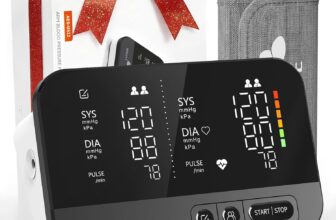 Blood Pressure Monitors for Home Use, Dual-Screen Automatic Blood Pressure Machine, One-Touch Automatic Measurement, 2 Users, Voice & Mute, LED Display Screen, Birthday Gifts for Family