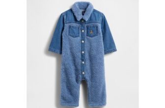 Blue Denim Sherpa One-Piece 0-3 Months