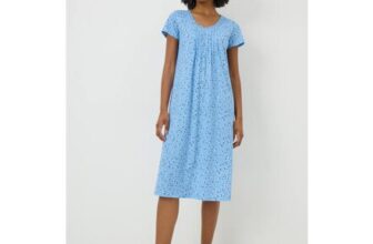 Blue Heart Cluster Lace Trim Longline Nightie