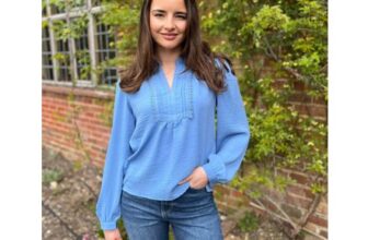 Blue Rachel Pintuck Blouse