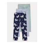 Blue Unicorn Toadstool Jersey Leggings 3 Pack