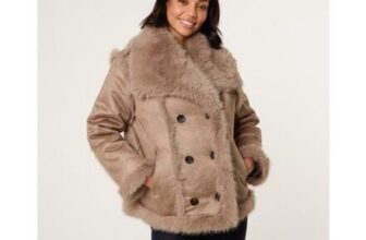 Blue Vanilla Camel Reversible Faux Fur Coat