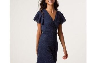 Blue Vanilla Navy Diamant Wrap Mini Dress (Sizes L & XL Only )