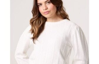 Blue Vanilla White Textured Puff Sleeve Jumper
