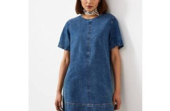 Blue Washed Denim T-Shirt Dress