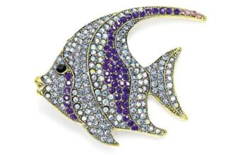 Blue beyond Crystal Fish Brooch