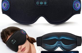 Bluetooth Sleep Mask Headphones, 3D Eye Mask with Headphone, Total Blackout, Breathable & Comfortable, Long Battery Life, Sleep Headphones for Travel, Nap, Shift Work & Sleeping