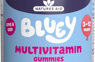 Bluey Kids Multivitamin Gummies – 14 Essential Vitamins & Minerals to Support Growing Bodies, Immunity & Tiredness – Strawberry, No Added Sugar, Vegan, Gluten Free – 30 Gummys for Children Ages 3-12