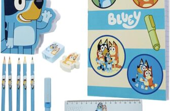 Bluey Stationery Set for Kids with Notebooks and Pencil Case Tin with Colouring Pencils Ballpoint Pen Preschool School Supplies Gifts for Kids