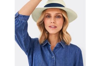 Boater Hat in White & Navy