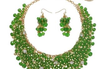 Bocar Fashion Crystal Chunky Collar Necklace and Earrings Set