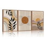 Boho Framed Canvas Wall Art Prints, Set of 3